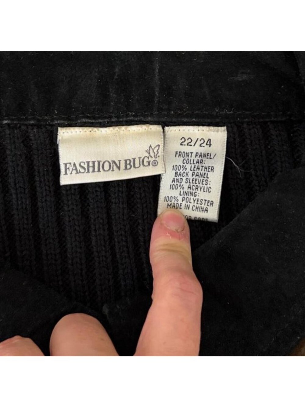 90s suede patchwork plus size boho jacket - Picture 8 of 8